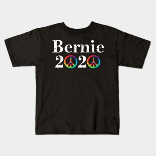 Vintage Bernie 2020 Peace Flag American Hippie Gift Kids T-Shirt